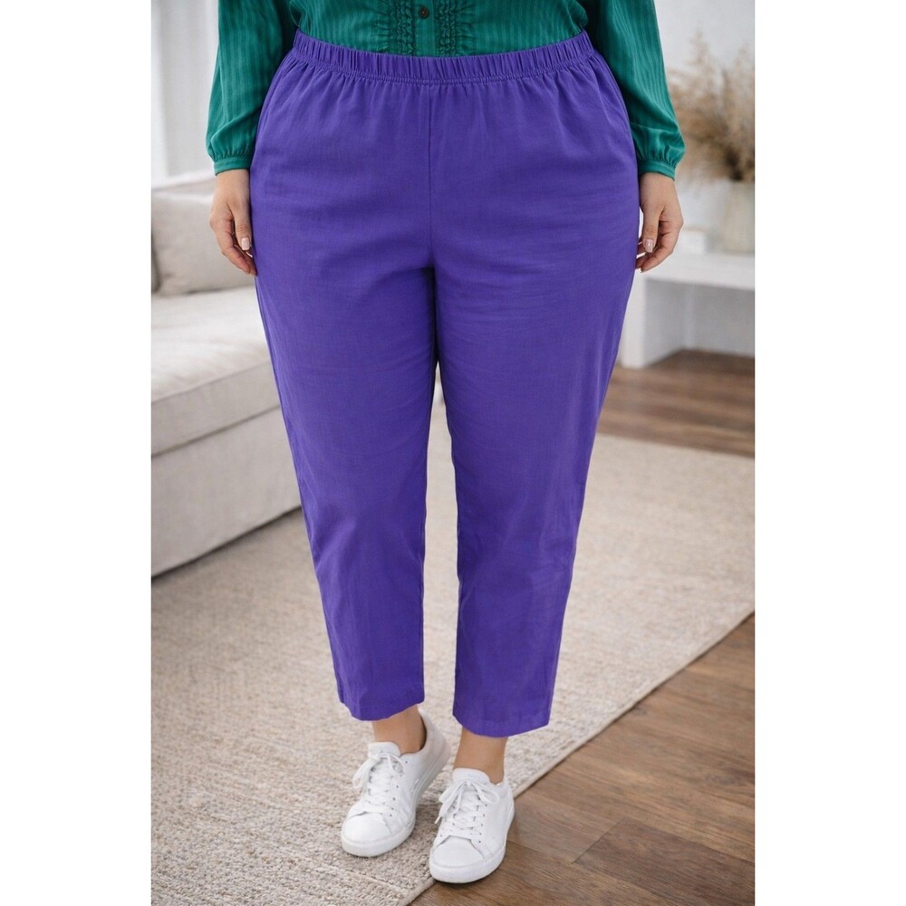 Pants XL Womans Purple Casual Running Straight Leg